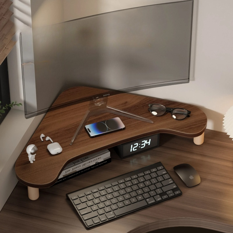 Monitor Riser Stand - Corner Computer Stand, Triangle Monitor Riser