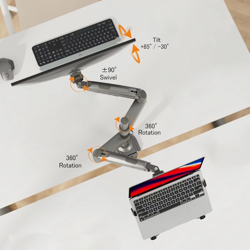 Monitor Arm Dual - Dual Arm 2 in 1 Combo