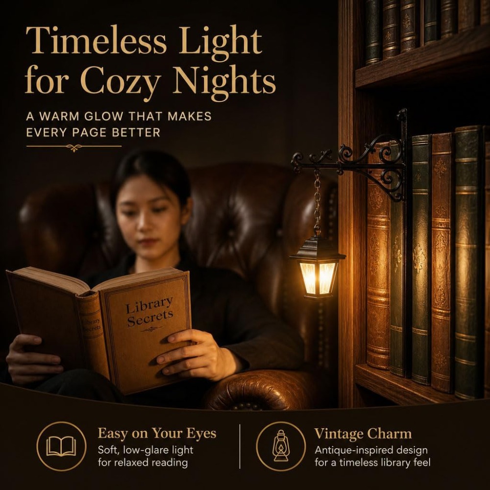 Home Office Library - Mini Vintage Library Lantern Book Nook