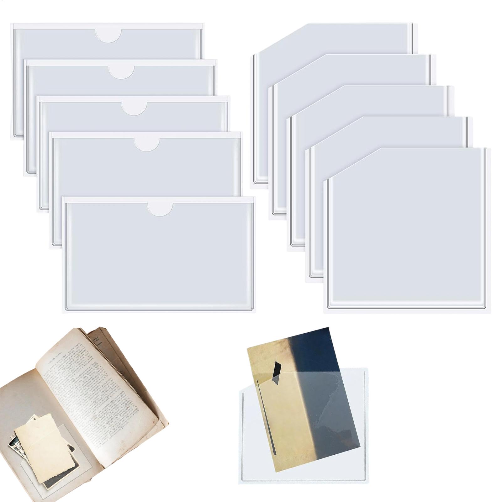Home Office Library - Clear Adhesive Pockets Dustproof Pouch Protectors