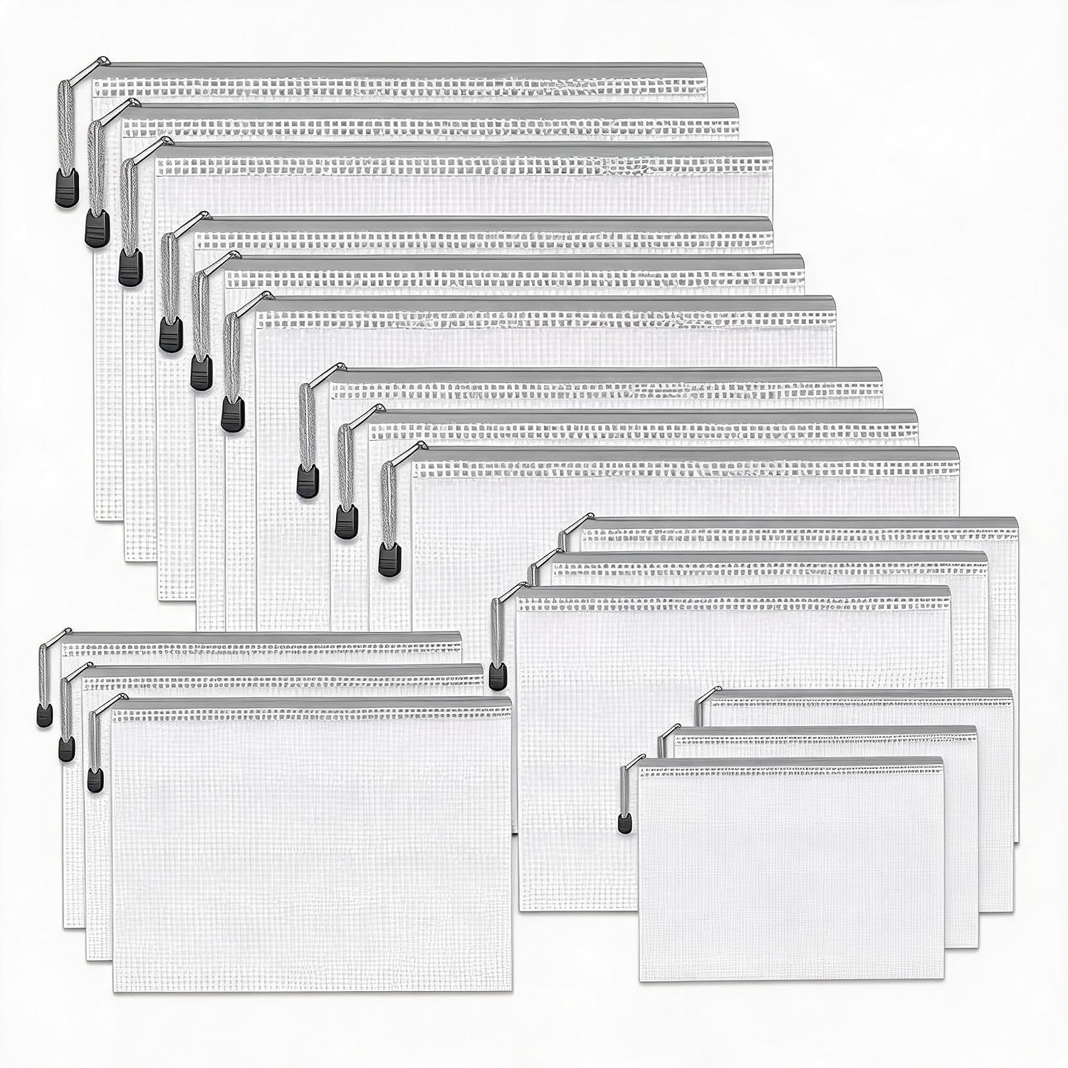 Home Office Bagas - 56-Pack Waterproof PVC Mesh Zipper Pouch