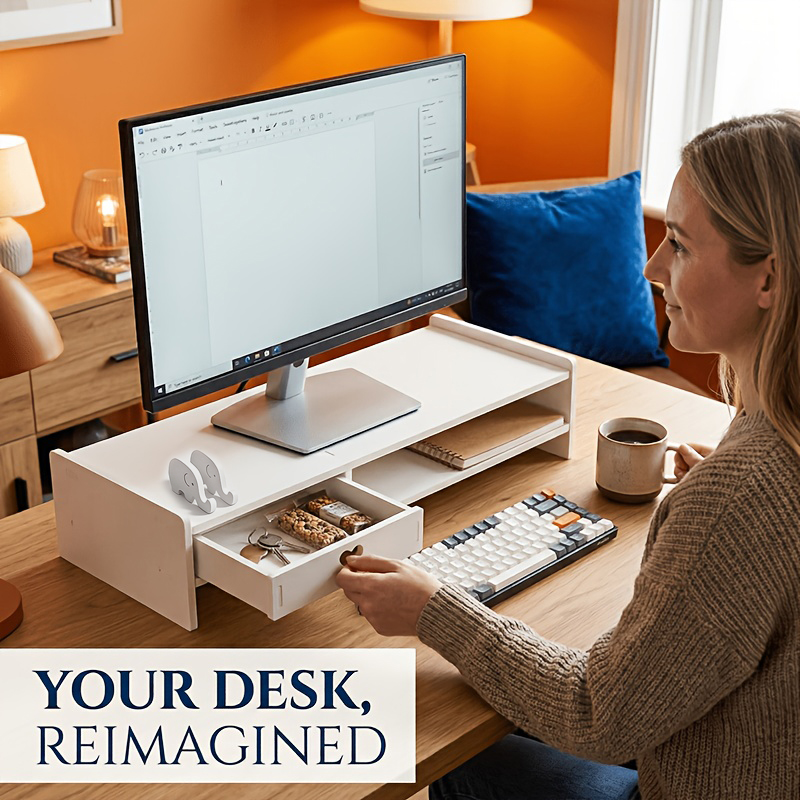 Minimalist White PVC Monitor S - Monitor Riser Stand recension och pris