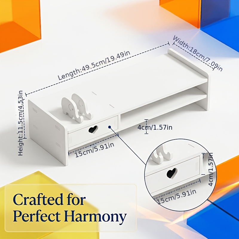Minimalist White PVC Monitor S - Monitor Riser Stand recension och pris