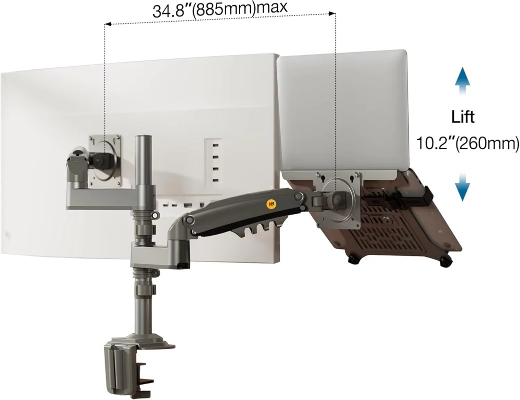 Dual Arm 2 in 1 Combo Laptop M - Monitor Arm Dual recension och pris