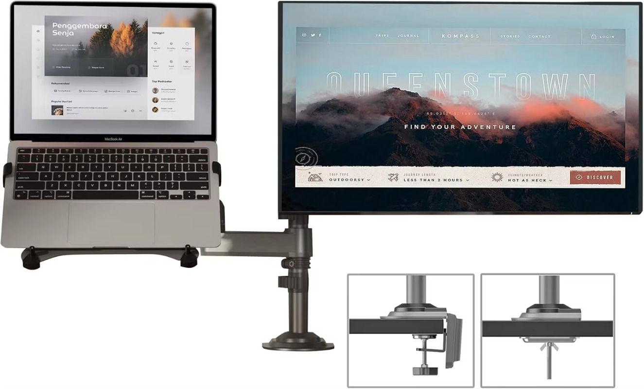 Dual Arm 2 in 1 Combo Laptop M - Monitor Arm Dual recension och pris
