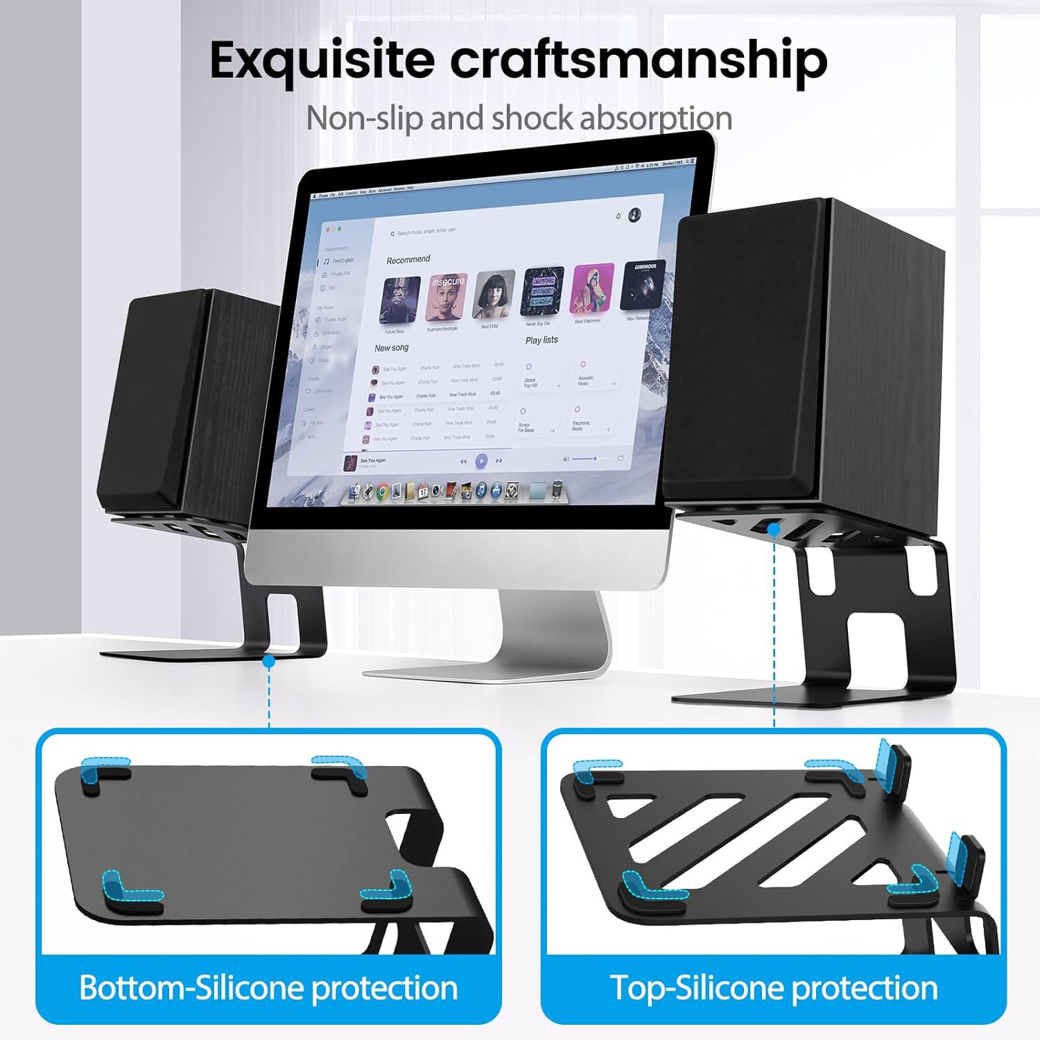 2pcs lot Desktop Speaker Stand - Monitor Riser Stand recension och pris
