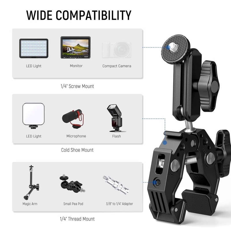 Universal Aluminum Super Clamp - Monitor Arm Dual recension och pris