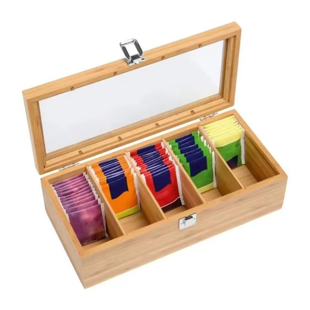 Portable Bamboo Tea bag Storag - Home Office Bagas recension och pris