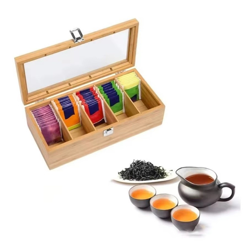 New Bamboo Tea bag Storage Box - Home Office Bagas recension och pris